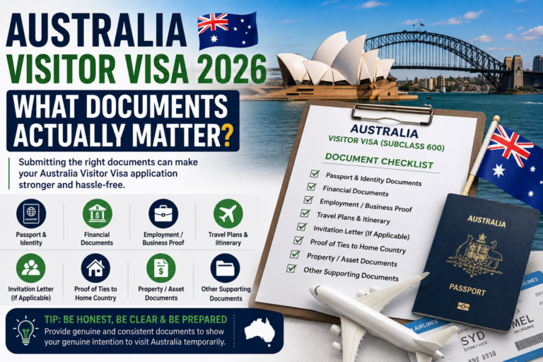 Australia Visitor Visa 2026 documents checklist and application guide