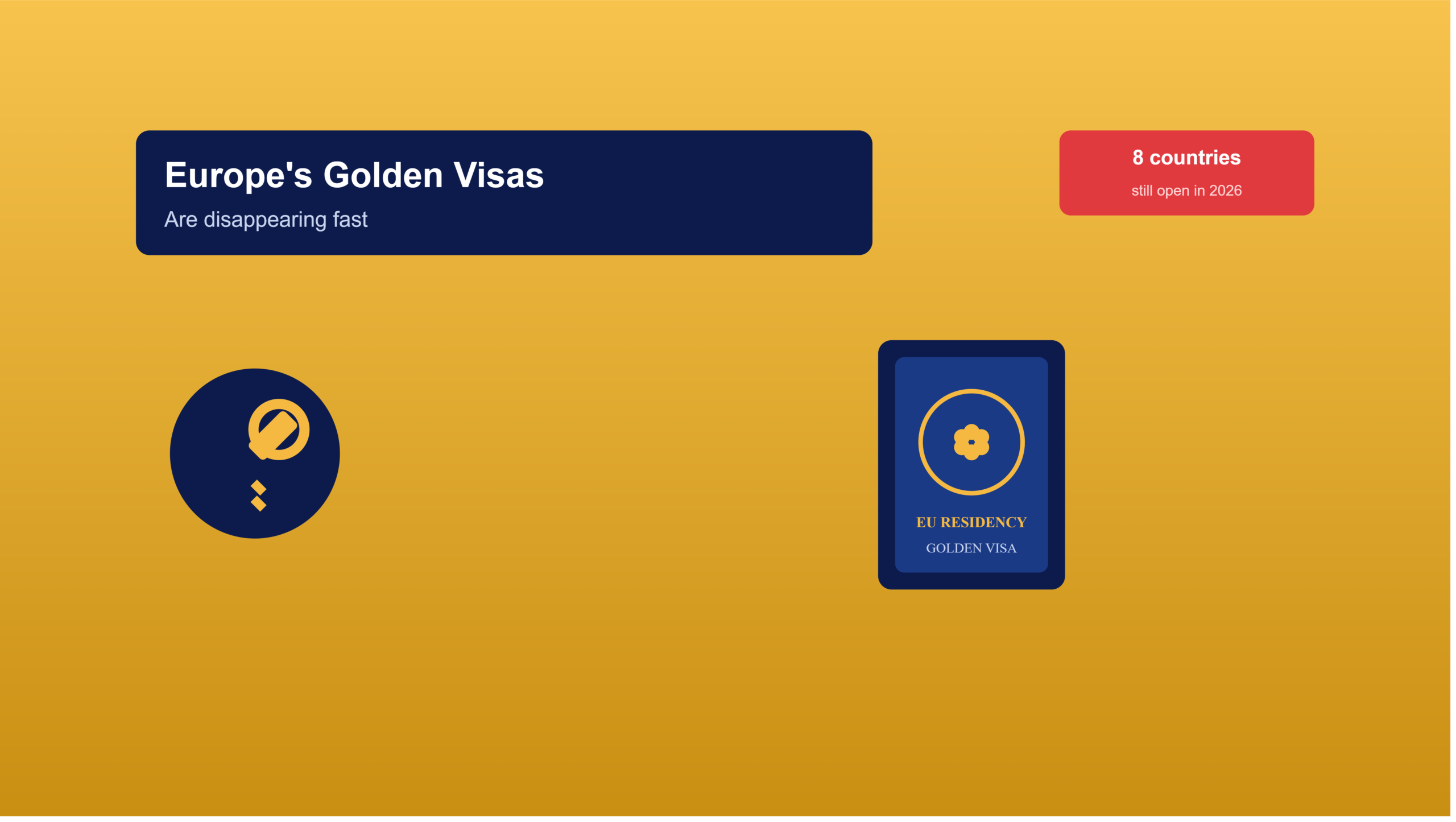 Europe’s Golden Visas are basically disappearing — here’s what’s left in 2026