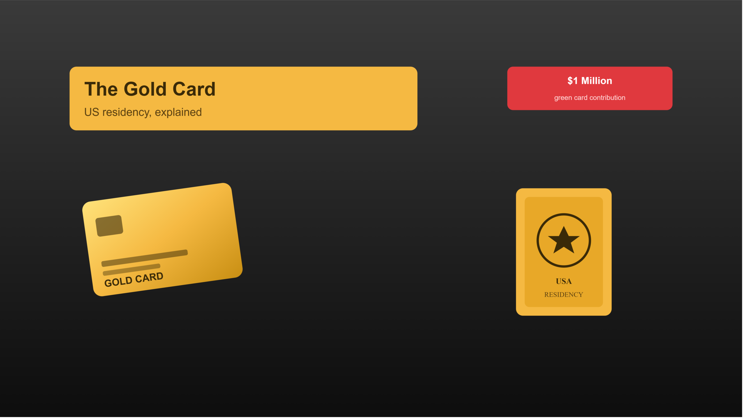 The “Trump Gold Card”: basically paying $1 million to live in the US