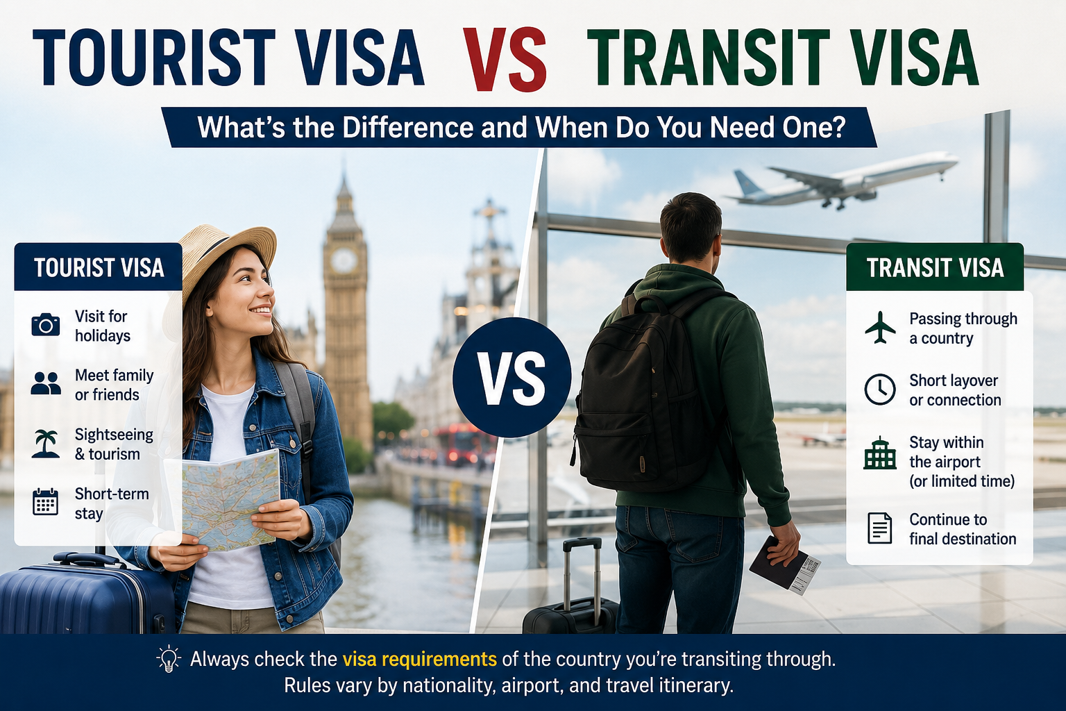Tourist Visa vs Transit Visa: What’s the Difference and When Do You Need One?